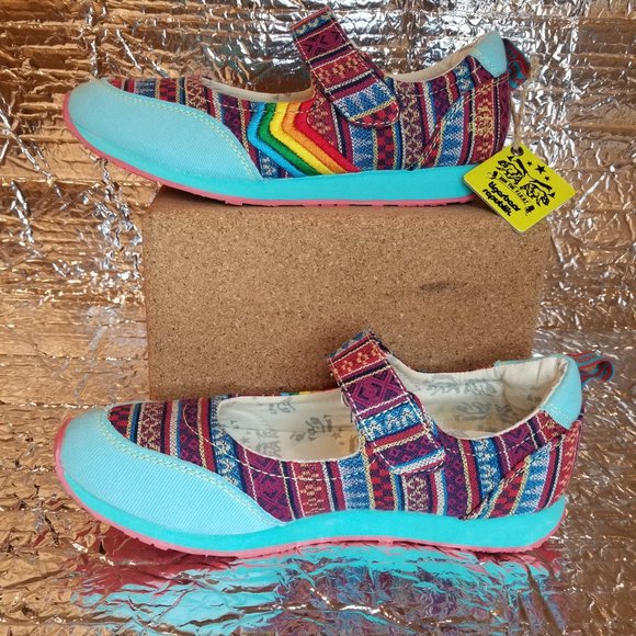 Tigerbear Republik turquoise Aztec tapestry pattern sneakers EUC - Picture 8 of 16